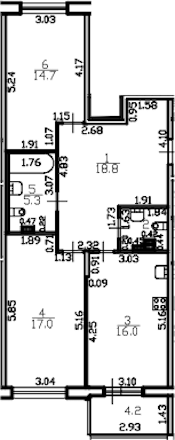 2-комнатная квартира 75.9 м², 3/4 эт., ЖК «Riviera Club»
